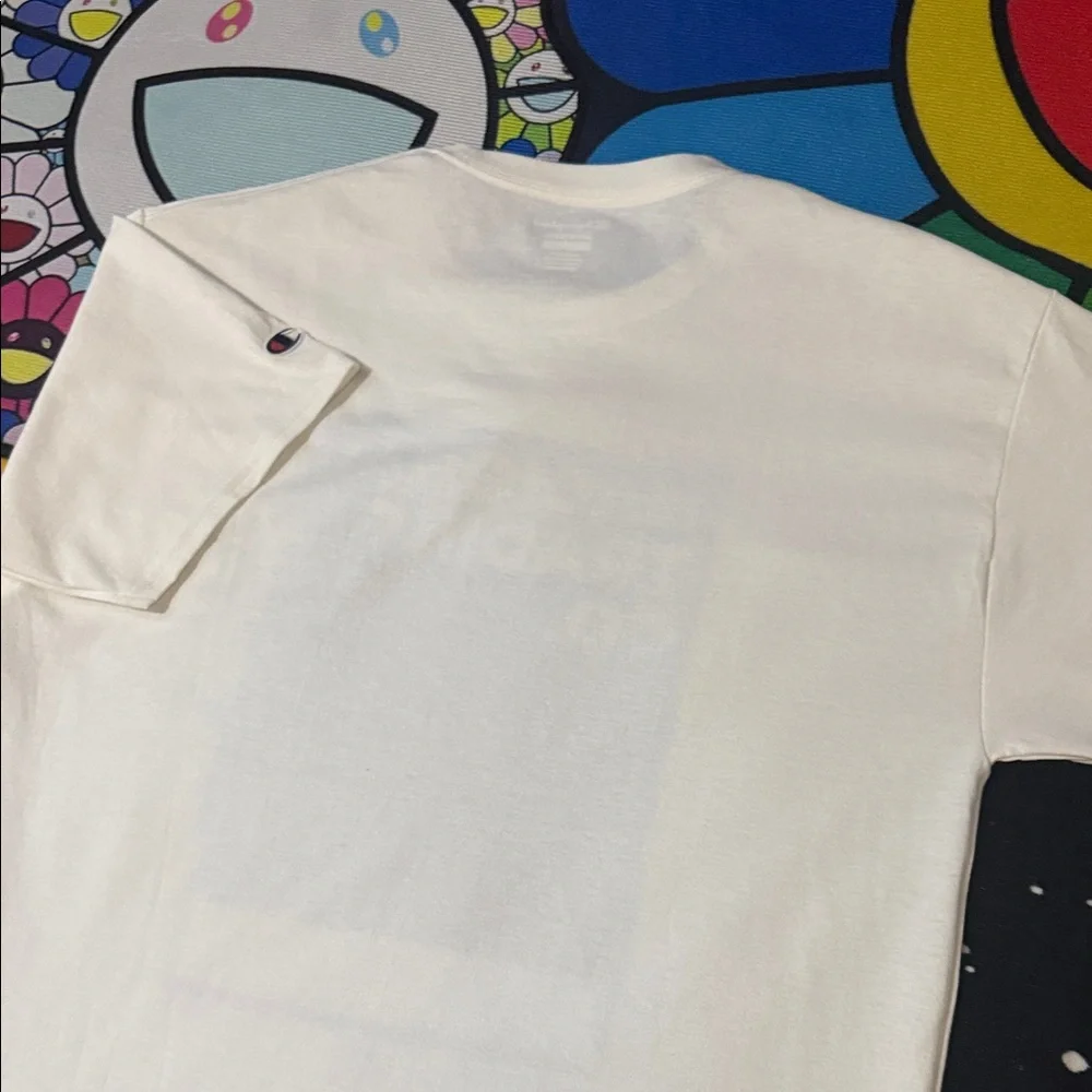 Champion Cream T-Shirt with Blue "Nacional Trading Co." Graphic - Picture 10 of 13